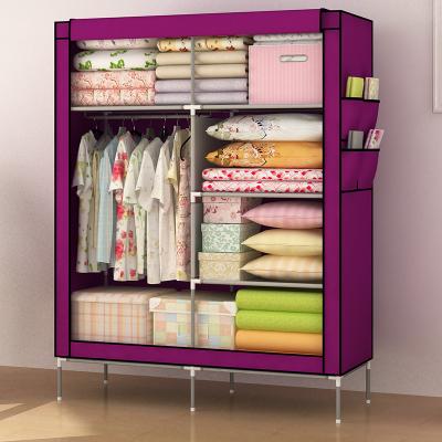 China (Other) Adjustable Simple Wardrobe Fashion Style Nonwoven Fabric Practical Cabinet Easy Assemble Portable Folding Cloth Wardrobe for sale