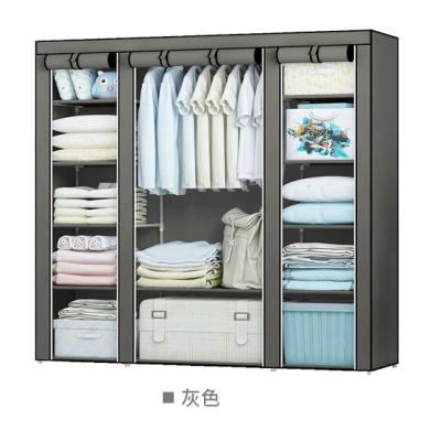 China Simple Wardrobe (Non Storage Other) Cheap Small Adjustable Woven Fabric With Door Designs Expandable Portable Wardrobe Closet Rolling Organizer for sale