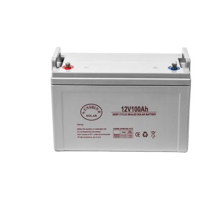 China Home appliances 12V 100AH ​​lead acid battery with wholesale price high quality deep cycle solar battery for sale