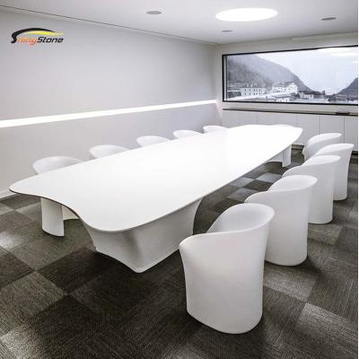 China Office/shop/hotel/restaurant floating durable acrylic solid outdoor conference table with triangle shape top for sale