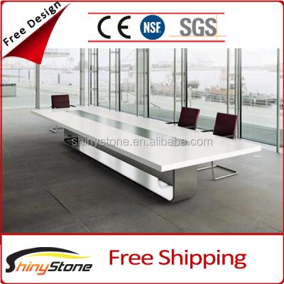 China Office/Shop/Hotel/Restaurant 5000*1800(W*D)mm 20 Custom Design GCO Meeting Room Solid Surface Seating Meeting Table for sale