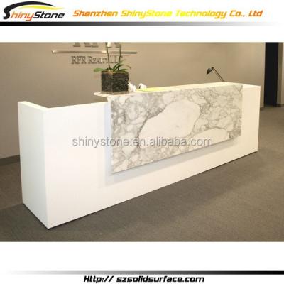 China Modern Office/Store/Hotel/Restaurant Artistic Painting Pattern Solid Outdoor White Desk for sale