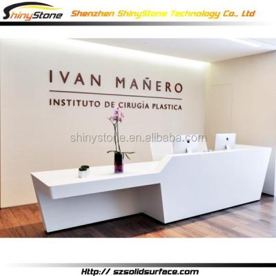 China Office/shop/hotel/restaurant attractive straight shape synthetic stone/solid surface checkout counter for beauty salon for sale