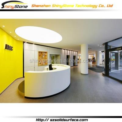 China Office/shop/hotel/restaurant half round moon shape synthetic stone/store counter solid exterior design for sale