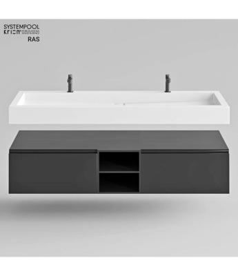 China Modern Artistic Look Countertop Sink Design Artificial Stone 100 Acrylic Bathroom Basin for sale