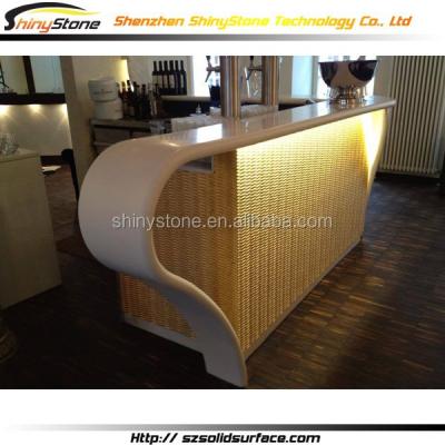 China Elegant ring shape outdoor commercial bar/restaurant bar/wine bar/synthetic solid stone nail bar furniture for sale