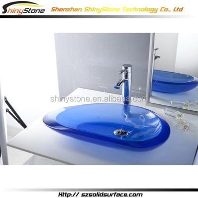 China Shampoo Sinks Masterpiece Chain Store Compound Bathroom Solid Exterior Corner Glass Sink for sale