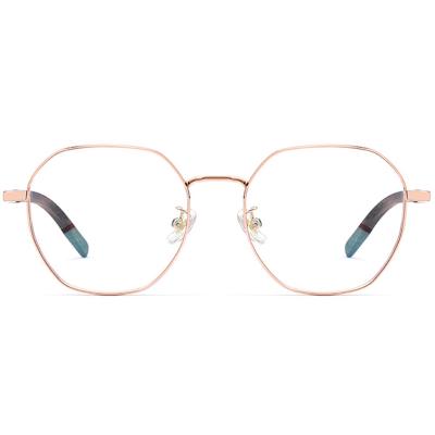 China Optical Frames New Fashion 2022 Wholesale Logo Women Eyewear Metal Optical Custom Made Frame Geometric Frame Glass Prescription Monocle Frame for sale