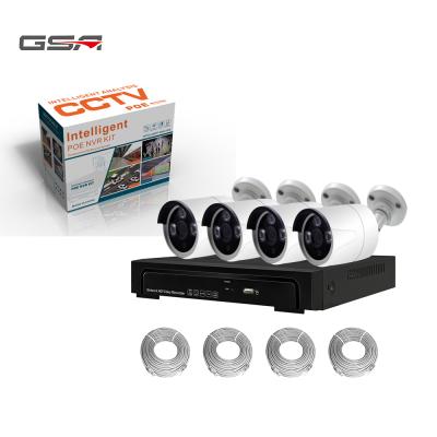 China Smart GSA H.265 5MP 4ch Analytics CCTV System Camera PoE NVR Plug and Play Kit for sale