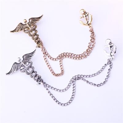 China Wholesale Korean Luxury Fashion Vintage Zodiac Snake Brooch Angel Wings Corsage Pins Navy Pirate Anchor Brooches for sale