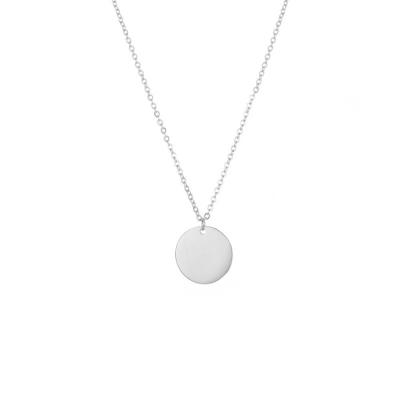 China Simple Hiphop Customization 316L Stainless Steel Gold Round Pendant Necklace for sale