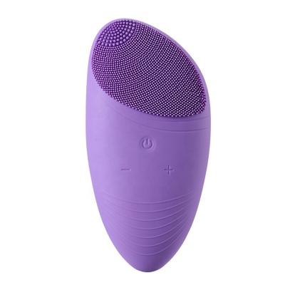 China DEEP CLEANSING Waterproof Brush Rechargeable Electric Sonic Face Cleaning Brush Silicone Facial Cleanser for sale