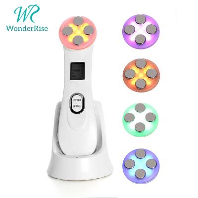 China Face Lift Face Lift Skin Tightening Wrinkle Removal LED Photon RF EMS Beauty Instrument Radio High Frequency Facial Machine for sale