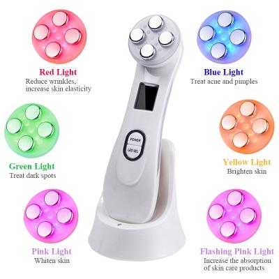 China Electric Face Lift Home Use Anti Wrinkle Massager RF Device LED RF EMS Facial Skin Tightening Remove Winkles Beauty Equipment for sale