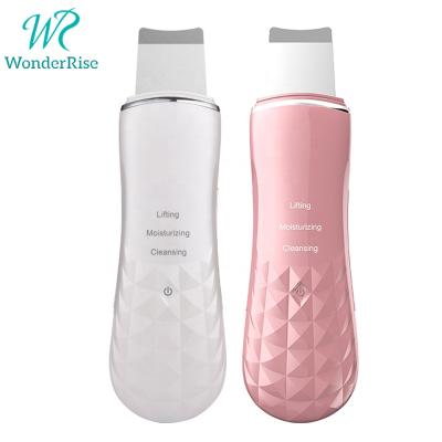 China Electric Heating Blackhead Remover Skin Scrubber Portable Facial Deep Cleansing Ultrasonic Spatula for sale