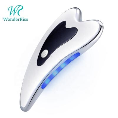 China Wrinkle Remover Heart Shape Guasha Machine Electric Face Body Massager Neck Wrinkle Removal Face Lifting Device for sale