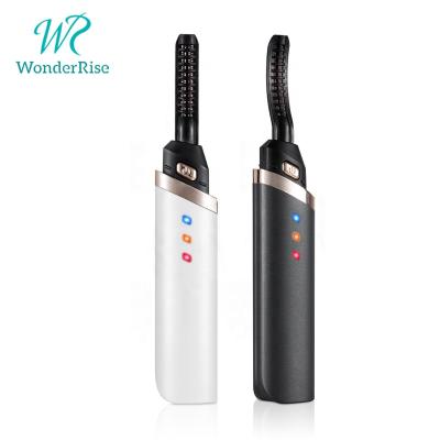 China Mini USB Eyelash Curl Makeup Eye Tool Rechargeable Beauty Device Electric Heated Eyelash Curler for sale