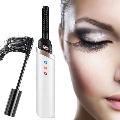 China HOT Electric Heating Mini Eyelashes Curlers Temperature Adjustable Eyelash Heat Curler Handheld Eyelash Curler with Comb for sale