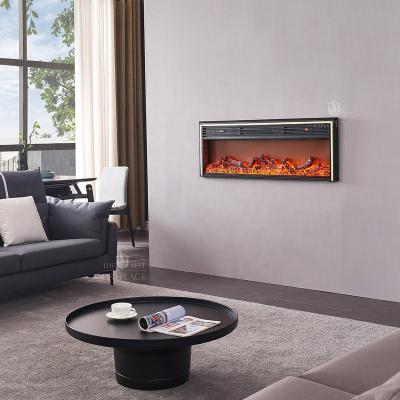 China Modern Realistic 7 Color Flames Flush Modern Remote Control Led Decorative Wall Mounted Fireplace Built In Electric Fireplace Insert for sale