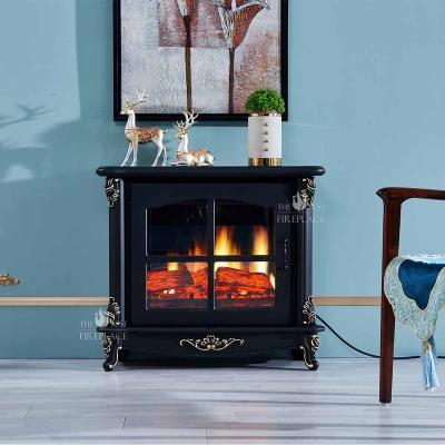 China Modern Wholesale Led Flame Built In Electric Fireplace Double Sided Wood Electric Fireplace Insert for sale