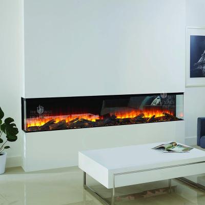 China Modern Modern 3 Sided Wall Mounted Recessed Fireplace Inserts Stove Decor Flame Led Fireplace Free Standing Heating Electric Heater for sale