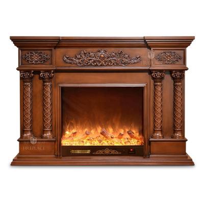 China Customized Modern 2022 Floor 75 Inch Modern Wood Fire Place Corner Fireplace Electric Mirrored TV Unit Rack With Plau Led for sale