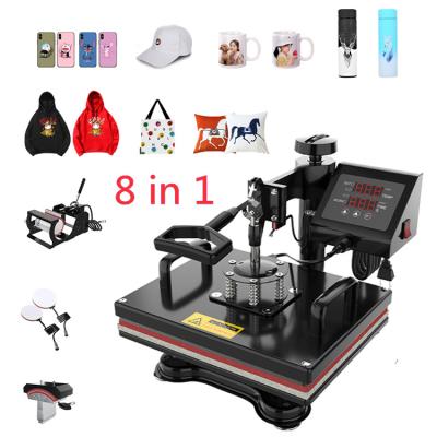 China 360 Degree Swing Away Multi-Function 8 In 1 Rotary Textile Heat Press Machine For Mug, Hat, T-Shirt, Multi Heat Transfer Projects for sale