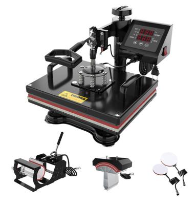 China Dual Adjustable Thermostat Display Digital Swing Heat Transfer Machine 5 in 1 Combo Sublimation Heat Press Machine for T-shirt/Mug/Cap/Plate/Cap for sale