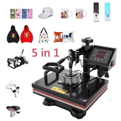 China Digital Adjustable Swing Thermostat 5 In 1 T Shirt Cap Plate Mug Away Printing Heat Press Machine for sale