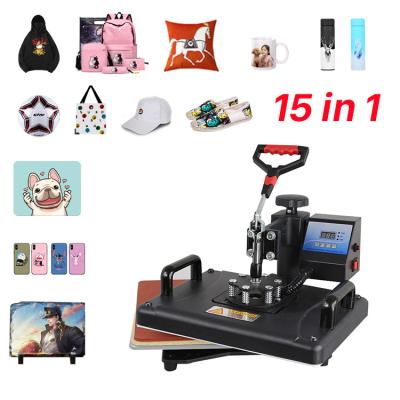 China Hot Selling Multi Adjustable Thermostat In 1 Heat Press Machine For Sale Rotary Black US EU UK T-shirt Printing Machine for sale