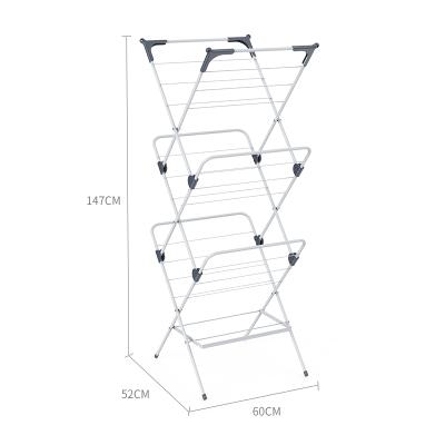 China Minimalist Low Price 15M 3 Tier Hanger Display Metal Rack Clothes Dry Clothing Rack for sale