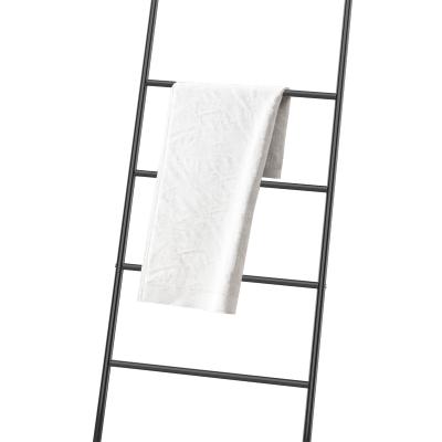 China Minimalist Brand New Ladder Form Standing Rack With Drying Rack Shelf Bathroom Towel Holders for sale