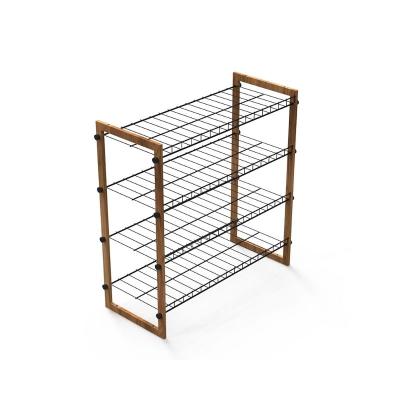 China New Standlike Design 12 Row Convertible Pair 4 Pair Inline Shoe Rack Racks With High Quality for sale