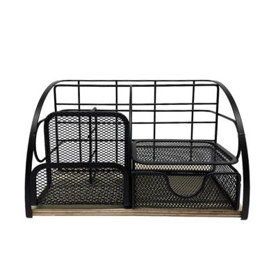 China CLASSIC High Quality Metal Mesh Table Storage Desktop Organizer Office Pen Holder for sale