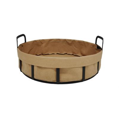 China China Sustainable Wholesale Metal Basket Kraft Paper Storage Washable Paper Basket for sale