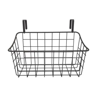 China Door Sliding Bathroom Mount Wall Metal Storage Hanging Organizer with Mesh Storage Basket Rack Spice Holder for Bathroom Kitchen for sale