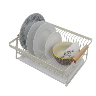 China Sustainable Metal Wire Kitchenware Storage Bowl Dish Draining Hanging Rack Dish Drying Rack With Drip Tray Drainboard for sale