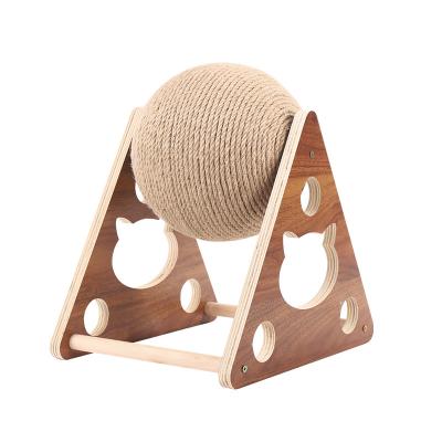 China Best Selling Stocked Cat Scratch Board Wooden Ball Cat Scratch Pet Toys for sale