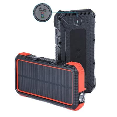 China Outdoor Solar Panel Charging Solar Panel Torch 20000mah Wireless Power Bank for sale