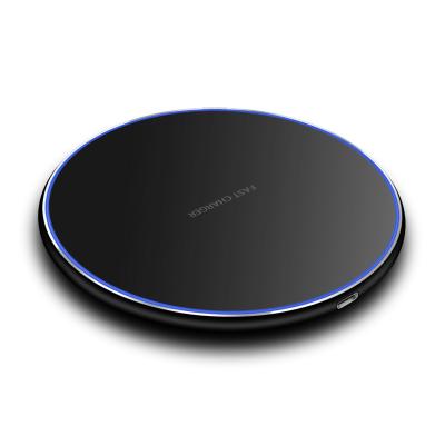 China Fast Protection 10W LED Light Mobile Phone Free Sample Qi Wireless Charging Pad Wireless Charger for sale