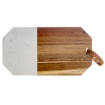 China Household Disposable Nordic Acacia Medium Size Bread Cheese Marble Wood Cutting Board For Breakfast for sale