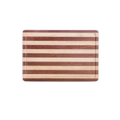 China End Viable Striped Grain Butcher Chopping Block Solid Butcher Meat Kitchen Design Wooden Cutting Boards With Groove for sale