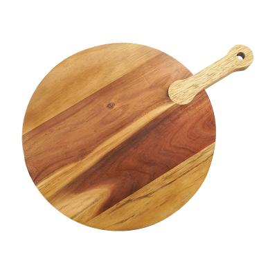 China Practical Minimalist 12 13 14 Inch Chopper Pizza Peel Log Serving Cutting Board With Handle for sale