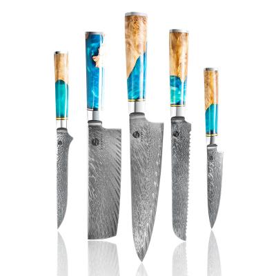 China Viable Hot Selling Japanese Chef Knife Damascus Kitchen Knife Multifunctional Cooking Set for sale