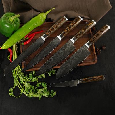 China Viable Amazon Hot Sale Good Quality Danascus Chef Knife Kitchen Set Professional for sale