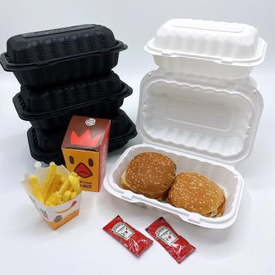 China Disposable Eco Friendly Burger Take Away Biodegradable Lunch Box Hamburger Lunch Box Custom Hamburger Boxes for sale