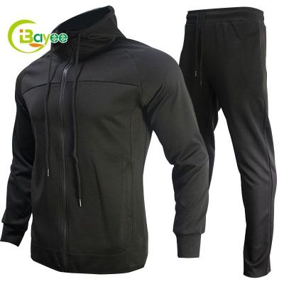 China Custom Men's Burgundy Black Two Tone Polyester Zipper Sportswear Full Tone Breathable Training Sports Wear Tracksuit With Logo for sale