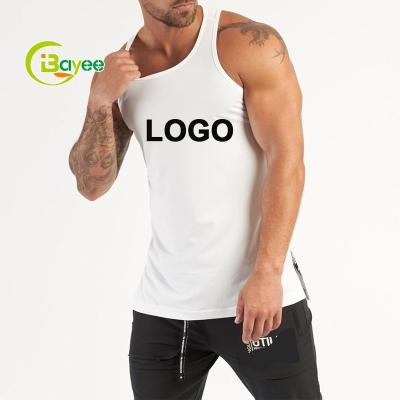 China Wholesale QUICK DRY Men Sport Tank Top Custom Design Brand Logo Blank White Sleeveless Gym Running Skin Tight Vest For Men for sale