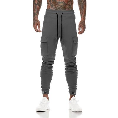 China Logo Men Blank Stacked Gym Joggers Nylon Drawstring Breathable Sweatpants Elastic Waist Sport Track Pants Running Pants Wholesale for sale