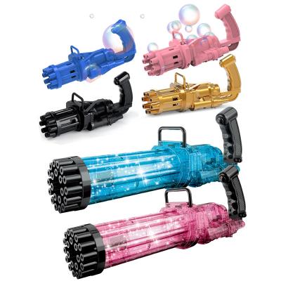 China Plastic Gatling Gun 8-Hole Automatic Bubble Machine Summer Outdoor Bubble Toys For Toddlers Kids for sale